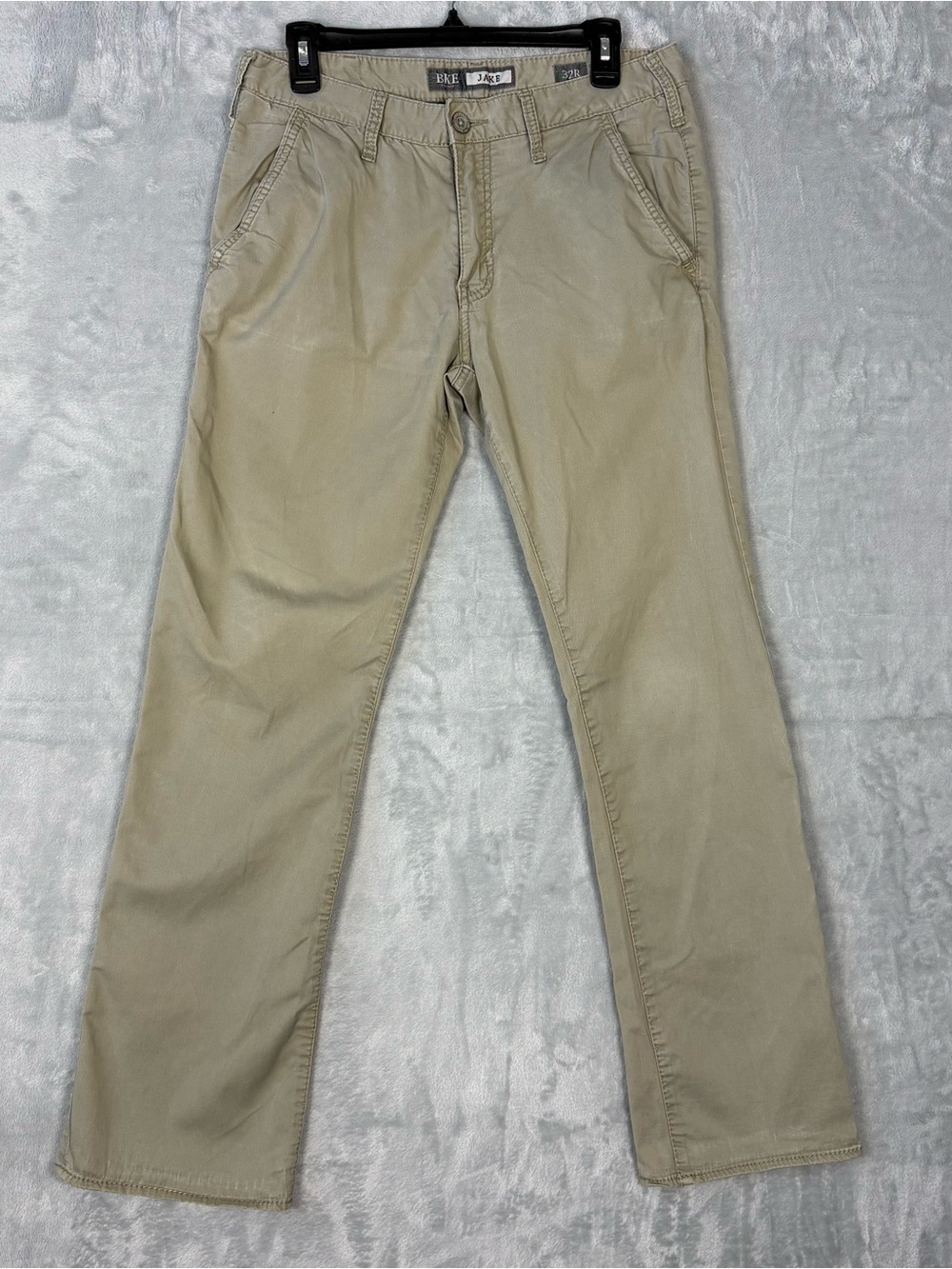 BKE Jake Straight Jeans Pants Mens 32x30 Tan Denim Slim Stretch Slash Pockets